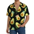 thumbnail image 3 of Honeii 's Flowers Avocado for men's short-sleeved button-up collared shirt featuring a pocket, perfect for beach vacations, and travel adventures., 3 of 5
