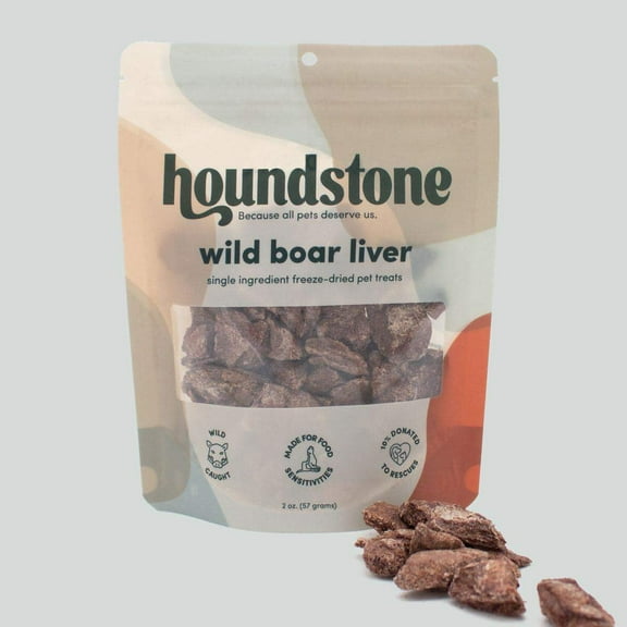Houndstone Wild Boar Liver Freeze-Dried Pet Treats, 2-oz bag