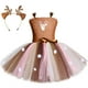thumbnail image 4 of Falda corta de reno linda y de moda, falda abullonada de malla hecha a mano para niños, vestido de niña navideña con diadema, 4 of 5