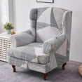 thumbnail image 4 of ATJIA Wing Chair Slipcovers 2 Pieces Stretch Wingback Chair Covers Sofa Slipcover Printing Wingback Armchair Slipcovers, 4 of 7