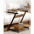 thumbnail image 6 of Soges Z-Type Laptop Desk Mobile Standing Laptop Cart Small Workstation with Keyboard Tray Work Stand for Small Space, Walnut, 6 of 6