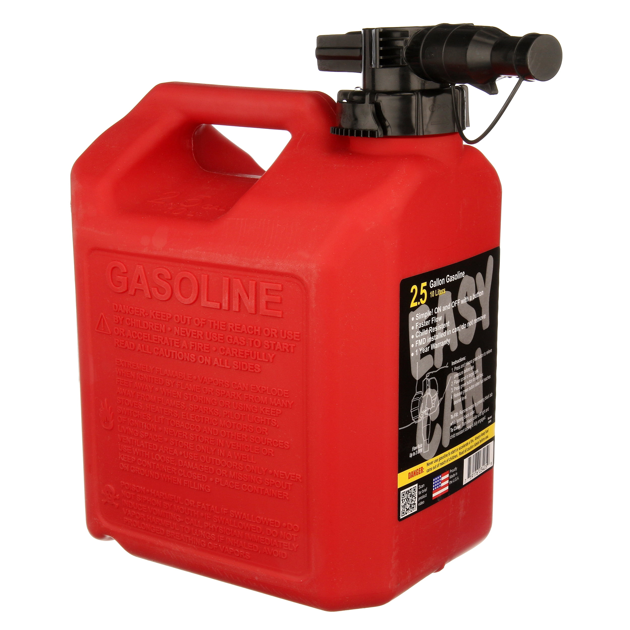 No-Spill 2.5 Gallon Easy Gas Can