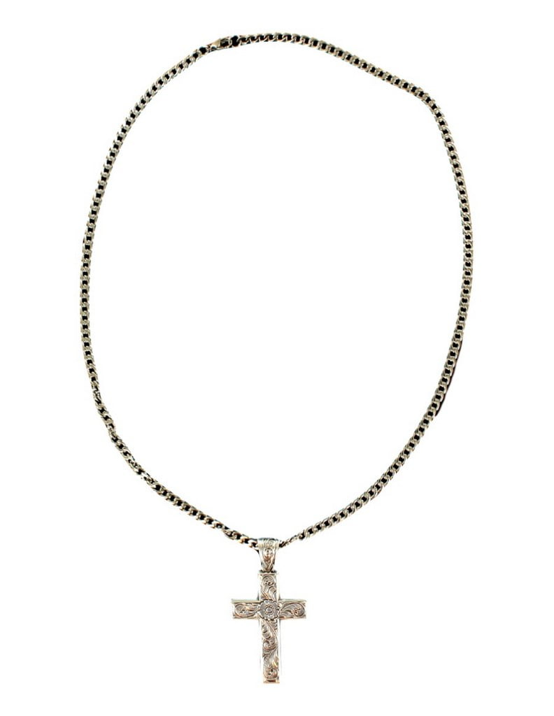 Twister Western Jewelry Mens Necklace Scrolling Cross Pendant 32106