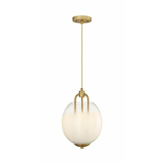Innovations Lighting Fall Brook - 3 Light 10" Cord Hung Pendant Matte White and Clear/Brushed Brass