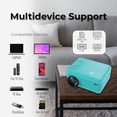 thumbnail image 7 of RCA Bluetooth 480p LCD Compact Projector with Built-in DVD Player, 100 Inch Foldup Screen and Remote Included, Aqua, 7 of 7