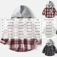 thumbnail image 3 of KPOPLK Flannel Shirts for Kids Boys (1-10), Button Down Plaid Shirts Casual Long Sleeve Hooded Jacket Grey,Size 12-18 Months, 3 of 5