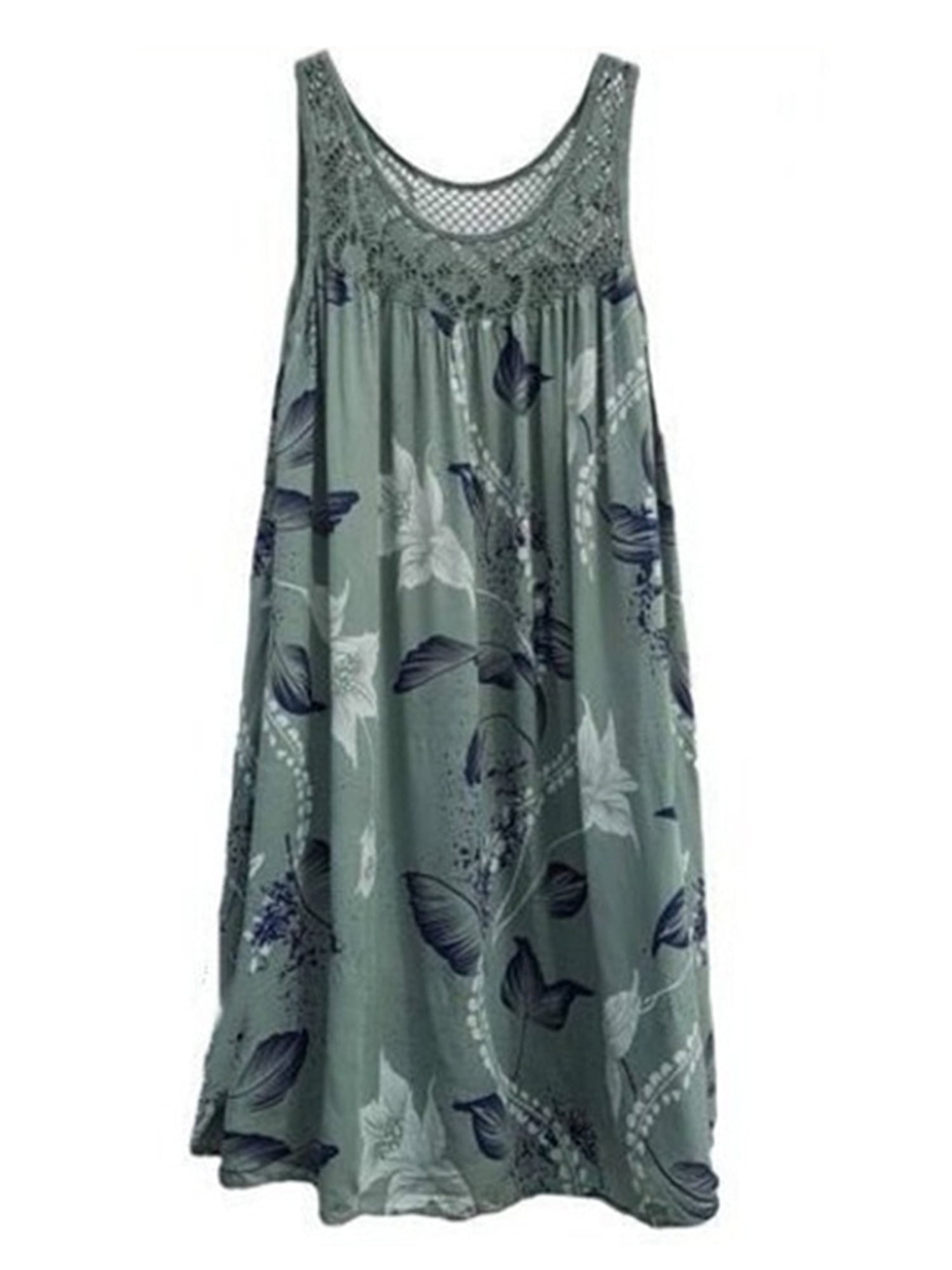 Verdusa Women's Plus Size Floral Summer Dress - Boho Short Sundress With Adjustable Straps - View #7