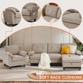 thumbnail image 7 of Soscana 2 Piece Sectional Sofa Set, Modern Linen Small L Shaped Couch with Storage Ottoman, 3-Seater Sofa & Armchair for Living Room, Office, Apartment, 7 of 7