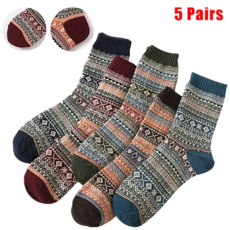 Practice 1 Pairs Men's Socks Winter Thermal Casual Soft Stripe Sport Sock Gift