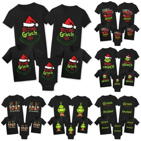 

Grinch New Arrival Round Neck Family Tees Shirt Vintage Tops Tees for Matching Family Plus Size XS-5XL
