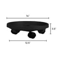 thumbnail image 3 of Bloem 14" Black Round Planter Pot Caddy with Wheels, 100lb Capacity, 3 of 5