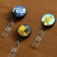 thumbnail image 7 of WIRESTER 3-Pack Retractable ID Badge Reels with Glass Design and Swivel Alligator Clip For Office Staff, Nurses, Teachers, Doctors, and Students - Van Gogh Set, 7 of 7
