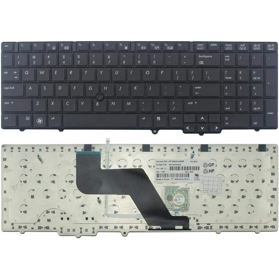 New Laptop Keyboard Replacement for HP EliteBook 8540p 8540w Series P/N: PK1307G3A00 582648-001 PK1307G1A01 MP-09A70J0-698 SG-34400-XUA 595790-001 PK1307E1C29 MP-09A83US6698 US Layout Black Color
