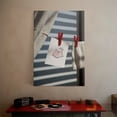 thumbnail image 3 of 1pc Laundry - themed Canvas Wall Art with Drawings of Underwear on a Clothesline, Red Clothespins and Fabric, framed Decor room hanging Wall Picture Decor for Home Gifts, living room, bathroom,, 3 of 8