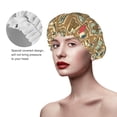 thumbnail image 5 of Stamp Pattern france Shower Cap, Reusable Bath Hair Hat for all Hair Lengths Hair Cover with Elastic Band Double Waterproof Layers Bathing Hat, 5 of 5