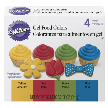 Wilton Primary Icing Colors, 4-Piece - Gel Icing (Best Gel Food Coloring For Macarons)