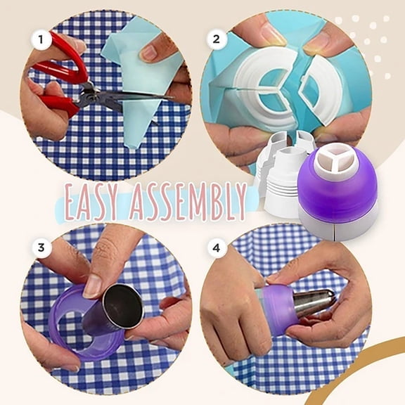 Piping Bag Couplers Adapter Swirl Twist Space-saving Kids-safe EasyBake Tri-Color Coupler Large Converter Tri-color Butter Cream Coupler Cake