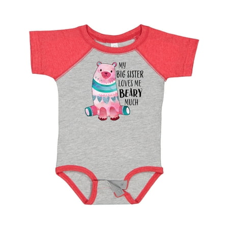 

Inktastic My Big Sister Loves Me Beary Much with Cute Bear Gift Baby Boy or Baby Girl Bodysuit