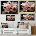 thumbnail image 4 of Designart "Coral Lilies Lilies Black" Floral Canvas Print, 4 of 5
