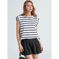 thumbnail image 4 of Camiseta Sin Mangas Informal de Verano para Mujer, Rayas Blancas, Talla L, 4 of 7