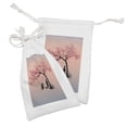 thumbnail image 2 of Tree of Life Fabric Pouch Set of 2, Playing on a Tire Swing Under Cherry Tree with Dog Blossom Spring Art, Small Drawstring Bag for Toiletries Masks and Favors, 9" x 6", Pink Black, by Ambesonne, 2 of 2