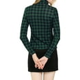 thumbnail image 3 of INSPIRE CHIC Women's Blouse Slim Fit Turtleneck Pleated Front Long Sleeve Knit Top M Green, 3 of 8