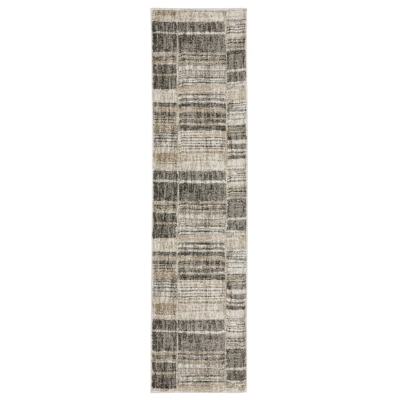 Woven Trends Jasper Area Rug - 2' X 8' - in Beige - Modern Style, Stain Resistant, Medium Pile, Family and Pet Friendly, Dining, Living Room Rug