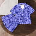 thumbnail image 4 of HBYJLZYG Girls 2 Piece Sleepwear Set, Leopard Print Button Front Pajamas with Chest Pocket and White Piping, Summer Pajama Set for Girls 3-14 Years, 4 of 7