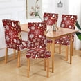thumbnail image 6 of Snowflake Christmas Dining Room Chair Covers Slipcovers Set of 4, Winter Holiday New Year Stretch Chair Slipcovers Protector, Xmas Spandex Kitchen Parsons Chair Cover, 6 of 7