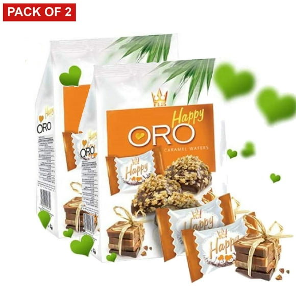 Flis Happy ORO - Wafers with Caramel Cream Filling 140g (Pack of 2)