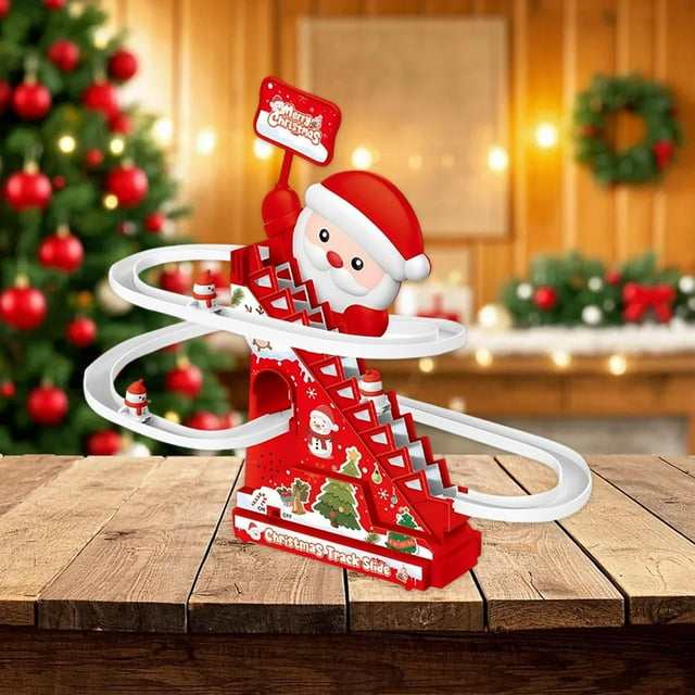 Juguete de escalada de Papá , tobogán eléctrico de Papá , rodillo navideño, juego de toboganes para escaleras automáticas para niños, regalos 5 figuras