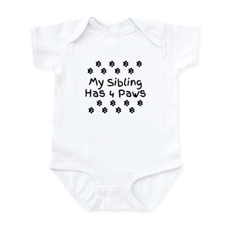 

CafePress - My Sibling Has 4 Paws. Body Suit - Baby Light Bodysuit Size Newborn - 24 Months