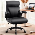 thumbnail image 1 of Office Chair - Executive  Back Breathable Comfy Desk Chair with Lumbar Support - Ergonomic Leather Rolling Swivel Computer Chair with Rock Function for Working Studying Gaming Relaxing, 1 of 3