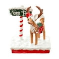 thumbnail image 3 of Adorno de señal de carretera de nieve, figura de alce de resina navideña, miniestatua de escritorio de cocina en miniatura, pequeña y linda estatua, 3 of 9