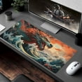 thumbnail image 5 of XXL Mouse Pad, Dragon and Blue Ocean Large Desk Mat for Desktop, Extended Large Gaming Mouse Pad Mouse Mat with Non-Slip Rubber Base Stitched Edges for Computer Keyborad Home Office Desk 35.4"X15.7", 5 of 6
