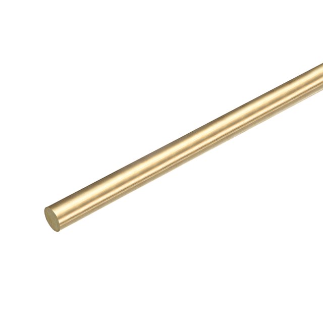 1Pack Brass Round Rods, 3/8 Inch Brass Solid Round Rod Lathe Bar Stock, 250mm Length