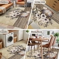 thumbnail image 5 of 3'x5' Rug for Living Room Bedroom, Farmhouse Flowers Washable Area Rugs Non-Slip Carpet Mats, Retro Floral Leaves Country Wood Board Indoor Low Pile Area Rug Runner for Kitchen, Mudroom, 5 of 8