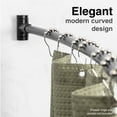 thumbnail image 2 of Wall-Mounted Adjustable Curved Shower Rod, Black Finish, 2 of 11