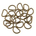 thumbnail image 1 of 100 Pieces Alloy DIY D Dee Rings for Webbing Saddle dee Strapping 12x8x1.8m Bronze, 1 of 8