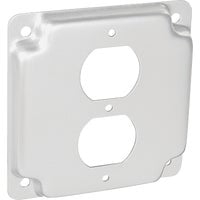 Southwire G1938-UPC 4 in. Steel Metallic Square 2-Outlet Box Cover