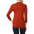 thumbnail image 3 of ClothingAve. Women's 3/4 Sleeve Soft Snap Button Cardigan with Ribbed Cuffs and Hem-in Over 20 Colors S-3X Female Cardigan, 3 of 4