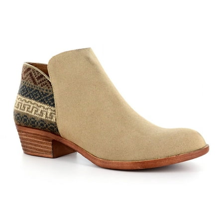 

CORKYS Womens Prevail Suede Bootie with Knit Back (Beige US 11)
