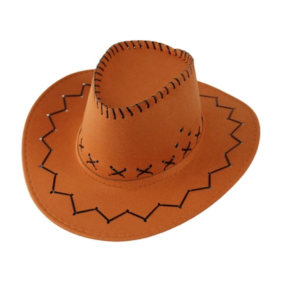 RTKFRFLM Cowboy Hat for Kids, Wide Brim Suede Sun Hat - Toddler Western Rancher Hat for Party & Travel