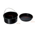 thumbnail image 2 of Accesorios para freidora, acero inoxidable, para hornear pasteles, barril para Pizza, parrilla, revestimiento antiadherente, apto para lavavajillas, negro, 7 pulgadas, 2 of 5