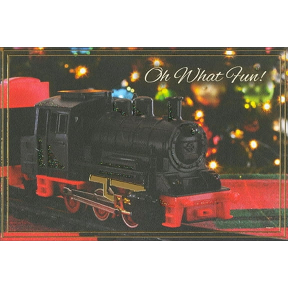 Pictura Black and Red Toy Train Grandson Christmas Card
