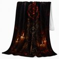 thumbnail image 2 of Mysterious Raven and Rose Romance, Festive Autumn Scene, Warm Flannel Blanket for Living Room and Reading Nook, Art Lovers Christmas Gift, Festive Home Decor, 2 of 9