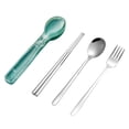 thumbnail image 2 of Neinkie Portable Utensils, Travel Camping Cutlery Set, Including Fork Spoon Chopsticks Portable Case, Stainless Steel Flatware Set, 2 of 7