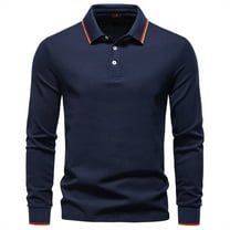 Yievot Cotton Polo Shirts for Men Long Sleeve Casual Business Shirt Regular Fit Comfy Golf Shirts for Men