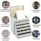 thumbnail image 4 of Joyero Organizador de 6 Niveles con Espejo, Caja de Joyas de Cuero con Cajones de 5 Capas, Regalo para Mujer,Alahero Joyero Mujer,adecuada para joyas, Aretes, Anillos (Gris), 4 of 7