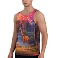 thumbnail image 2 of Logiee Lantern Giraffes Magical Forest Print Men's Workout Tank Top,Quick Dry Workout Tank Top,Gym Muscle Tee,Fitness Bodybuilding Sleeveless T Shirt-X-Large, 2 of 7